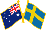 Australian Sweden Flags lapel pin