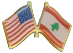 Lebanon and American Flags lapel pin